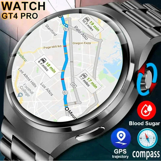 2024 Men Original Watch 4 Series Smartwatch GPS Sports Track Heart Rate Blood Pressure Fitness Waterproof Smart Watch Men