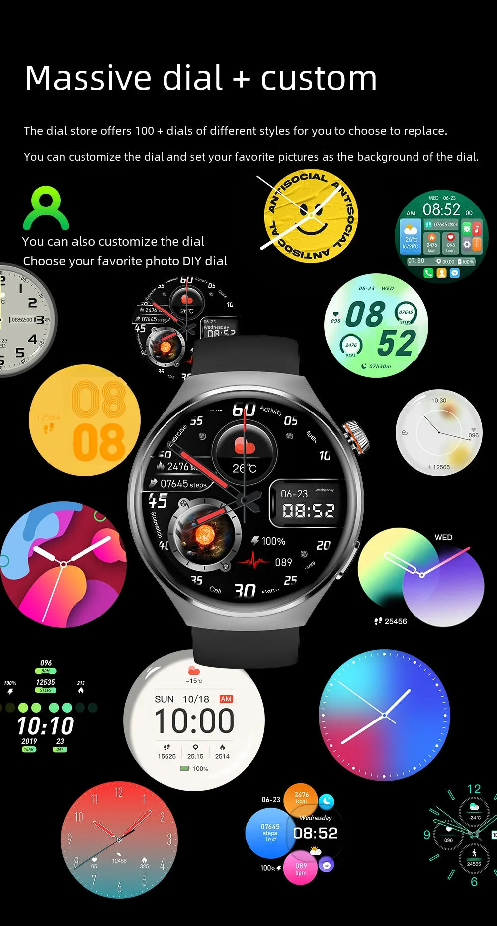 2024 New NFC Smart Watch MT26 AMOLED 1.43inc Bluetooth Call Heart Rate Health Monitoring Men's and Women's Outdoor Sports Watch