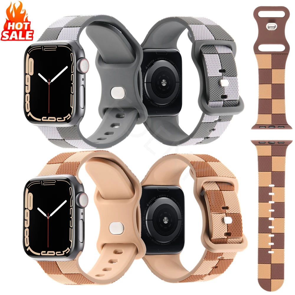 Sport Strap For Apple Watch Bands 41mm 45mm Ultra 2 49mm 40mm 38mm 42mm 45 44mm Silicone Bracelet IWatch Series 9 8 SE 7 3 Band