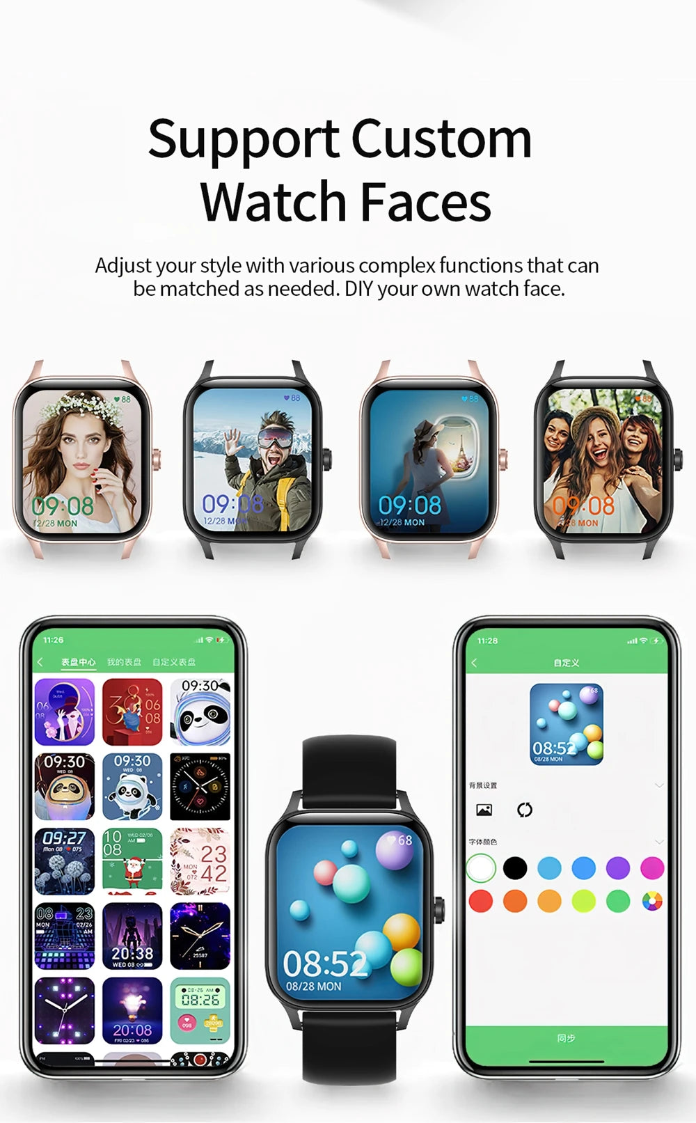 Smart Watch 2024 Last Generation For Women Men Sleep Monitoring Multiple Sports Modes Wireless Calling For Apple Iphone