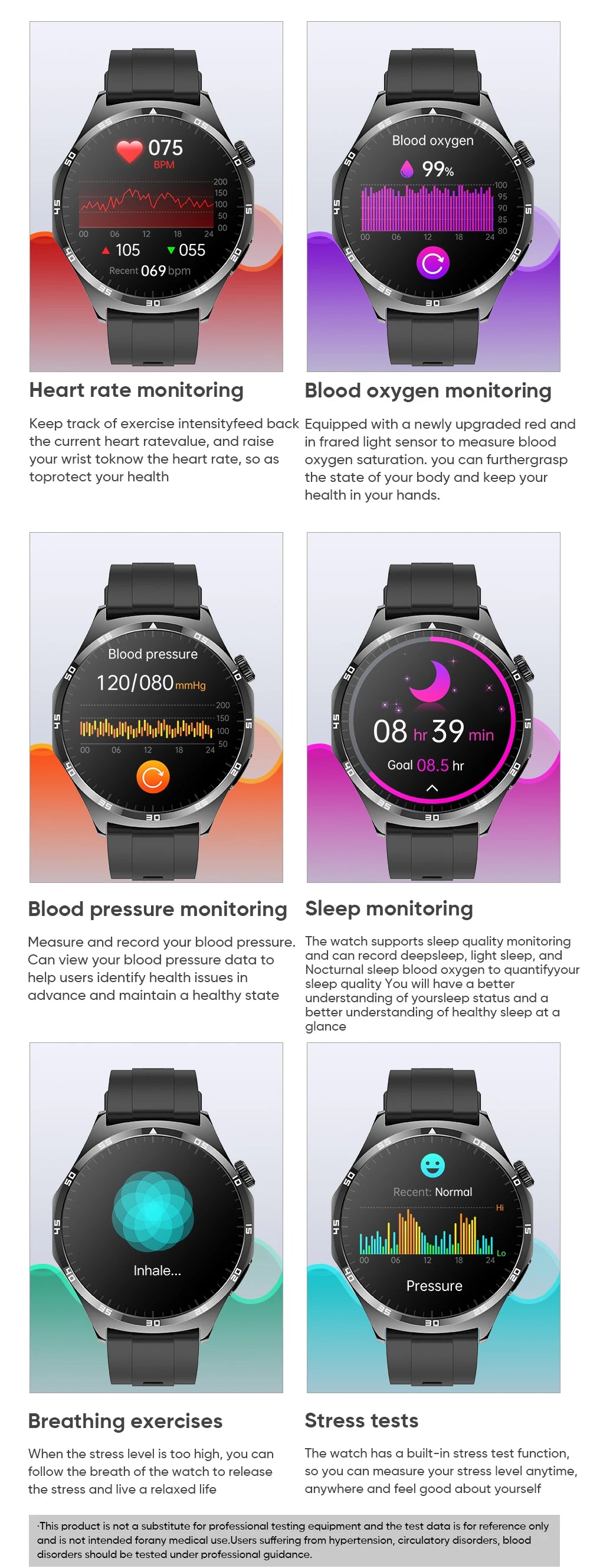 2024 New Men Blood Sugar Smart Watch Laser Treatment Blood Lipid Uric Acid Blood Sugar Fitness Tracker Bluetooth Call smartwatch