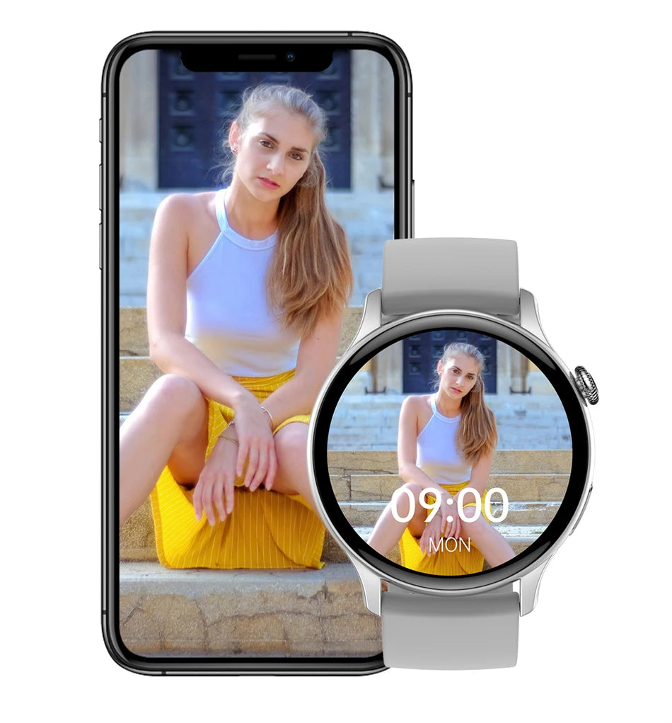 2024 Bluetooth Call Women Smart Watch AMOLED Full Touch Fitness IP68 Waterproof Men Smartwatch Lady Clock + box For Android IOS