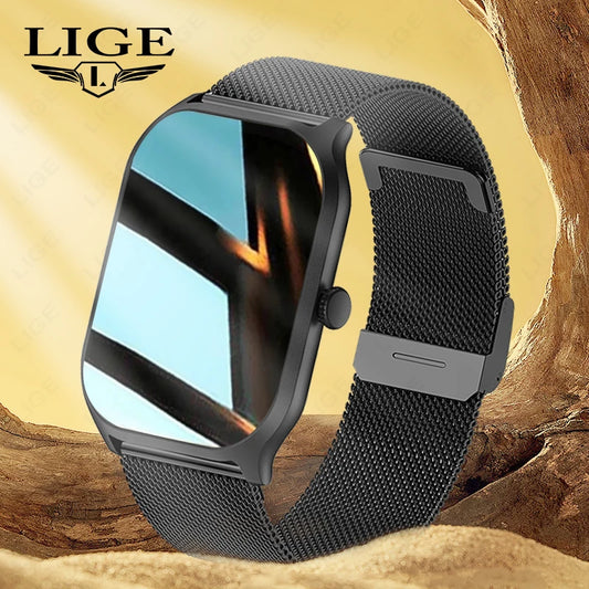 LIGE 2024 Men Women Smart Watch Bluetooth Call Smartwatch Fitness Tracker Sport Wrist Watches 2.01'' HD Screen Smart Bracelet