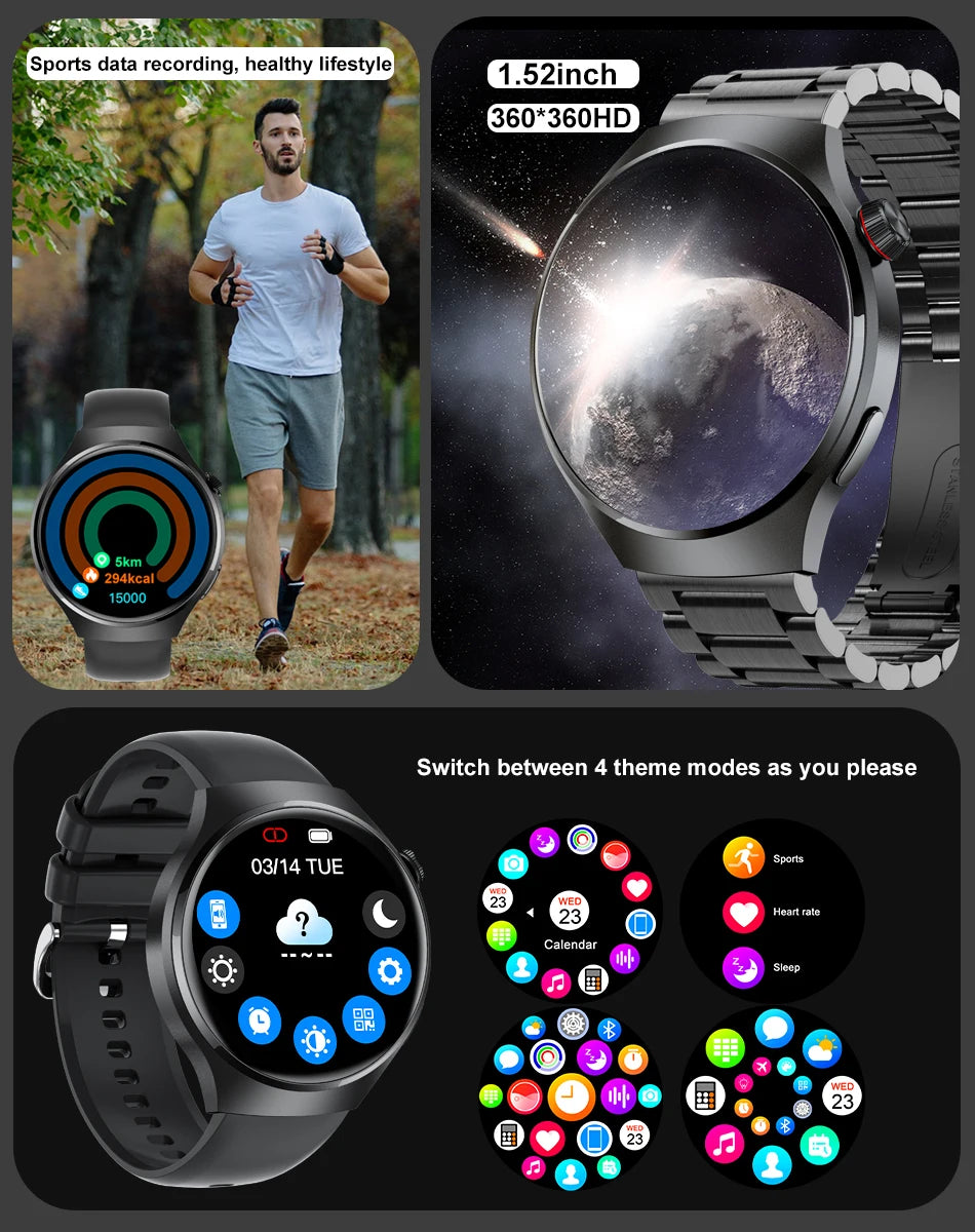 For Huawei Watch  Pro Men Smart Watch AMOLED Customized Dial Sports Fitness Tracker Bluetooth Call Sports Smartwatch New 2024