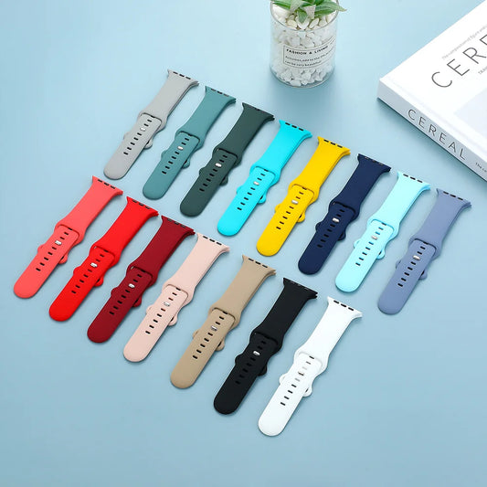 Silicone Strap For Apple Watch band 44mm 40mm 49mm 45mm 41mm 38mm 42mm correa sport bracelet iWatch ultra2 series 9 8 7 6 5 3 SE