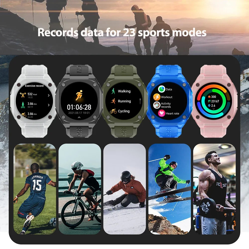 5ATM Waterproof Smartwatch AMOLED Screen for Men Women Smartwatch with Compass Sports Bracelet Young Health Fashion Clock 2024