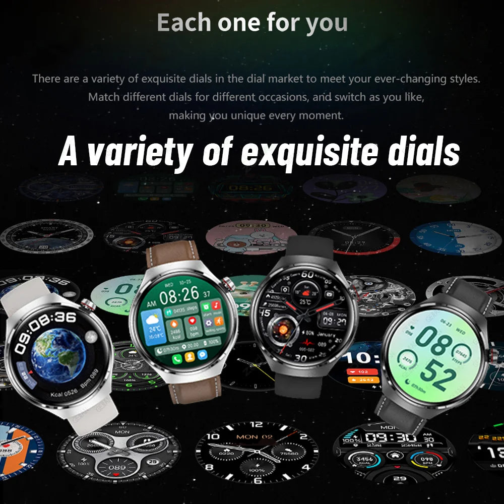 For Huawei GT4 PRO Smart Watch Men Watch 4 Pro AMOLED HD Screen Bluetooth Call GPS NFC Heart rate BloodSugar SmartWatch 2024 New