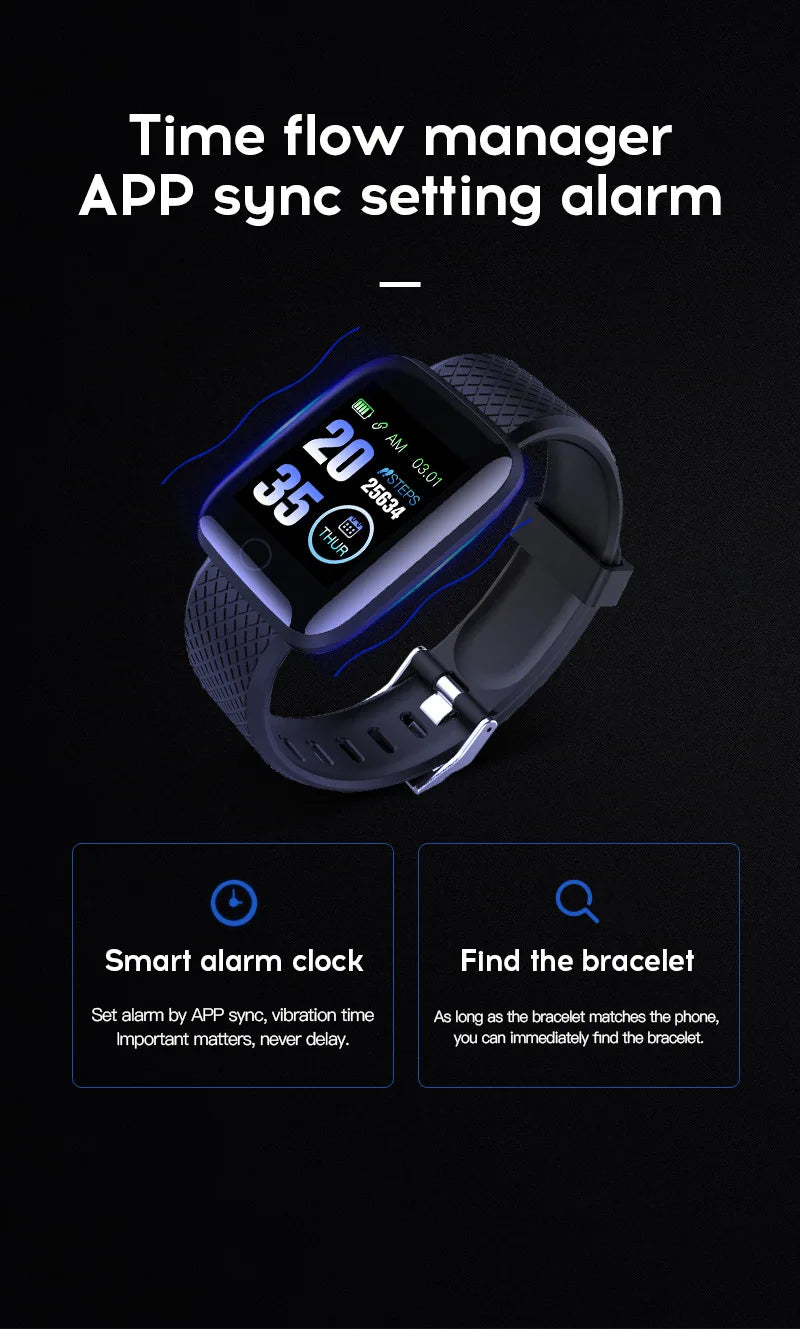 116plus Smart Watch Men Blood Pressure Waterproof Smartwatch Men Heart Rate Monitor Fitness Tracker Watch Sport For Ios Android