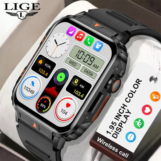 2024 Watch Outdoor Military Sport Fitness Waterproof Smart Watch Men Women Bluetooth Call Smartwatch For Xiaomi Android IOS