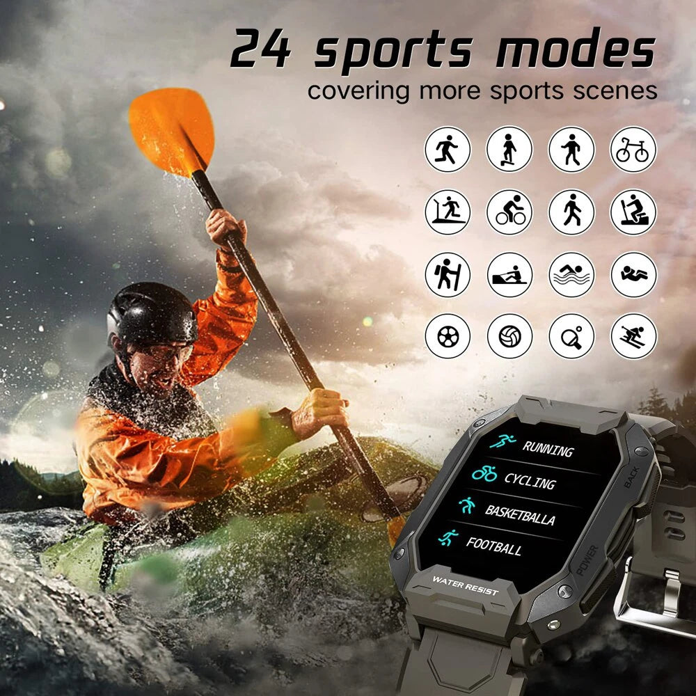 2024 New C20 Smartwatch Men 1.69 Inch HD Screen Bluetooth Call Sport Fitness 5ATM Waterproof Tracker Sleep Monitor Smart Watch