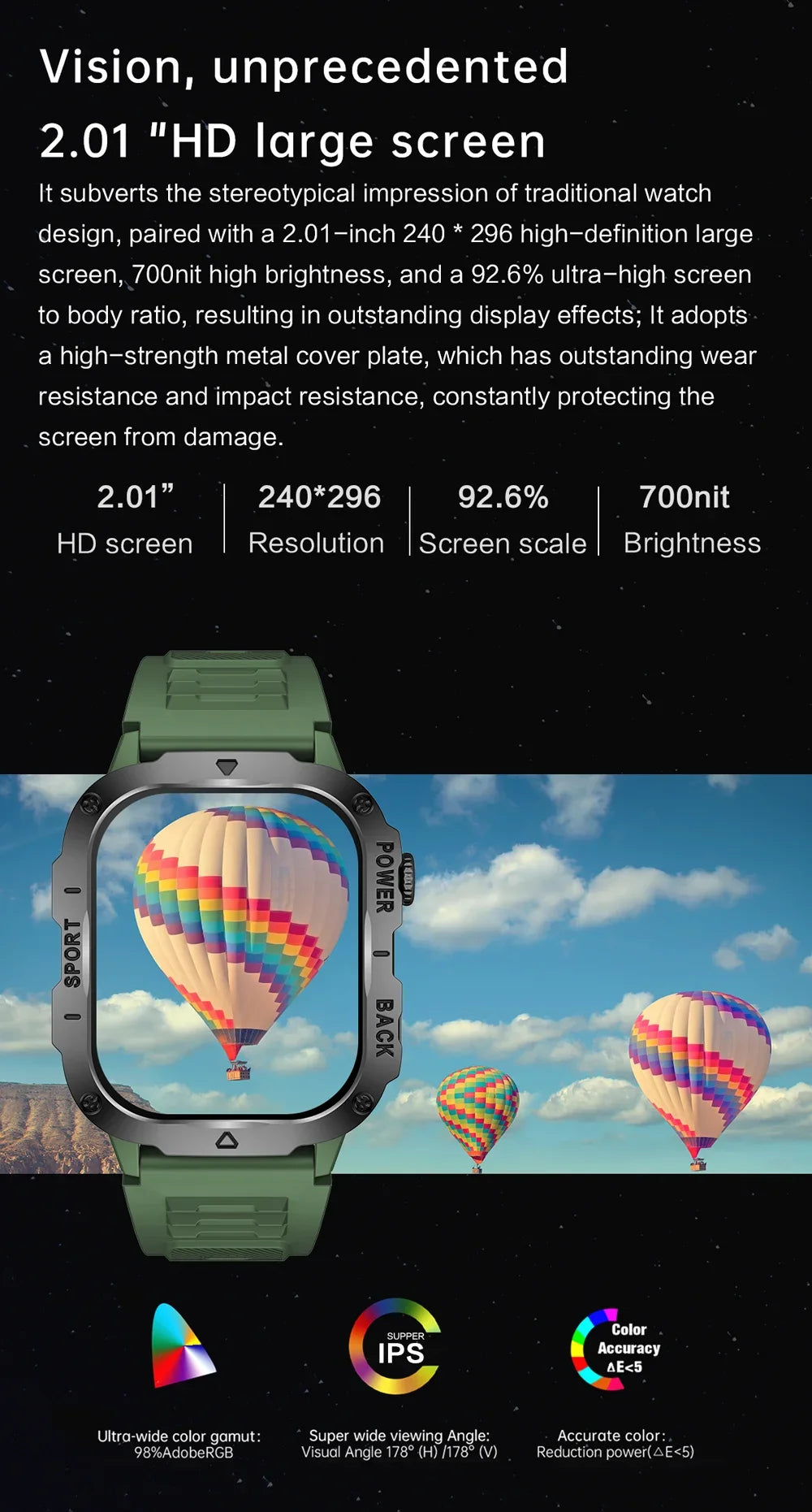 2024 Outdoor Smart Watch Men 2.01" Screen 3ATM Waterproof Watches Bluetooth Call Ai Voice Sport Smartwatch for Android IOS Phone