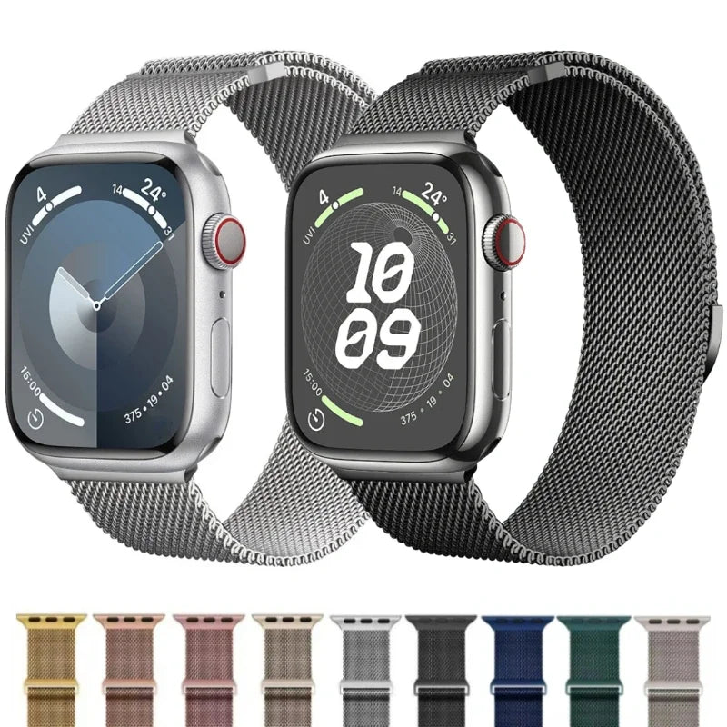 Metal Strap For Apple Watch Ultra 2 49mm 9 8 7 45mm 41mm Milanese Loop Breathable Wristband iWatch 6 5 4 SE 44mm 40mm 42mm Band