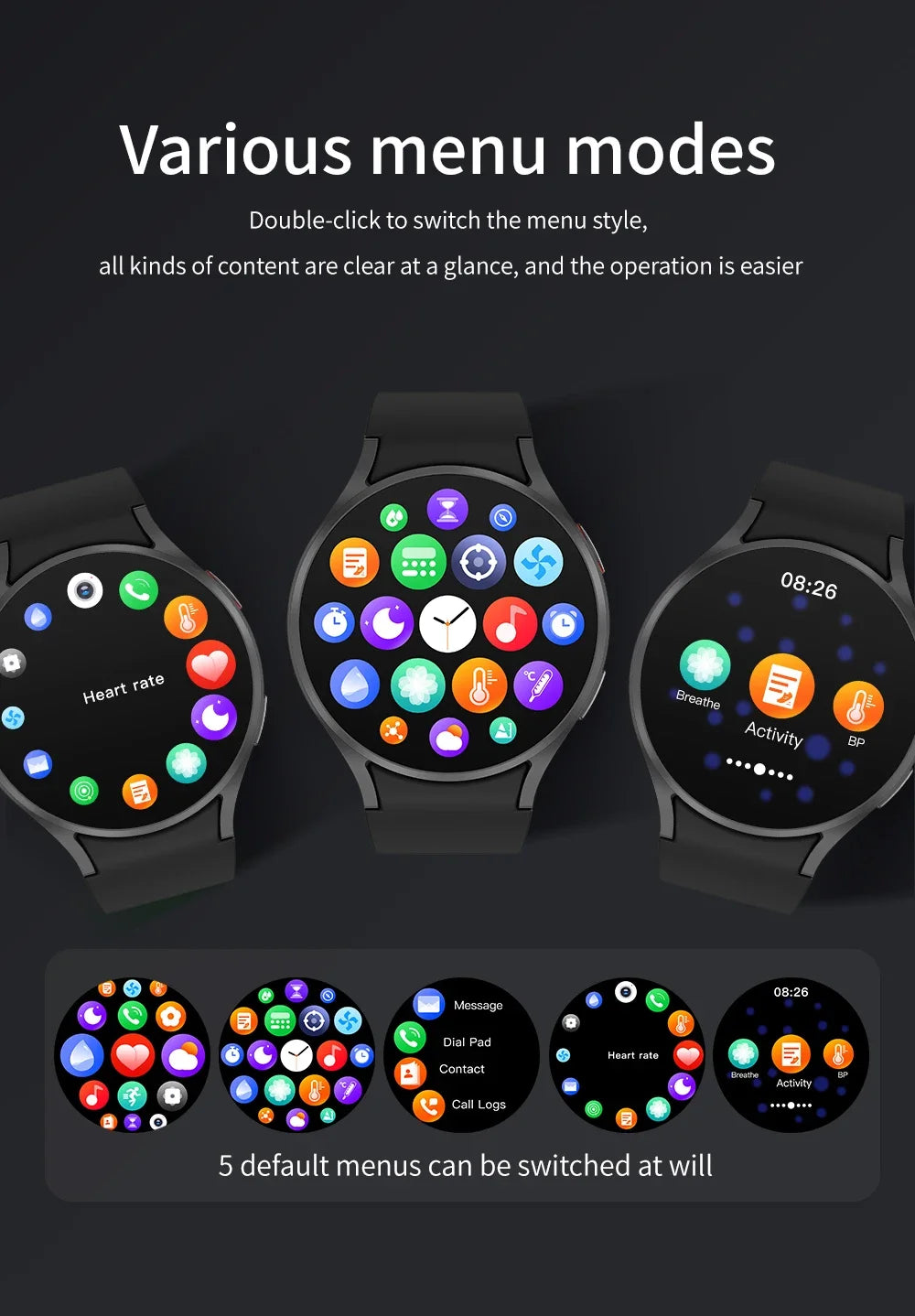 2024 NEW Smart Watch 6 Men Full Touch Heart Rate Blood Sugar Bluetooth Call Smart Watch Women For Android iOS Huawei Xiaomi