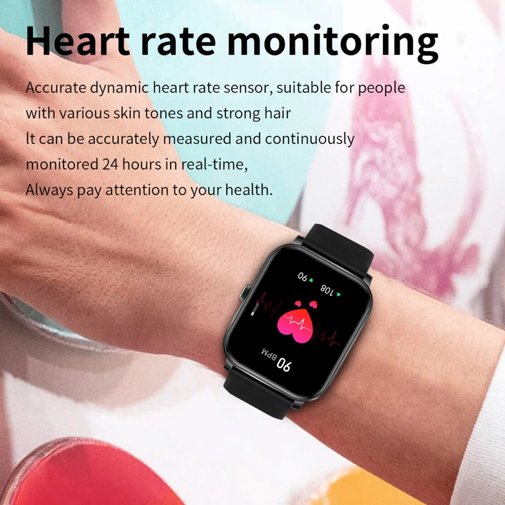 New 1.85" Blue Tooth Call Men Women Smart Watch Heart Rate Sports Fitness Waterproof Bracelet Voice Assistant 2024 Smartwatch