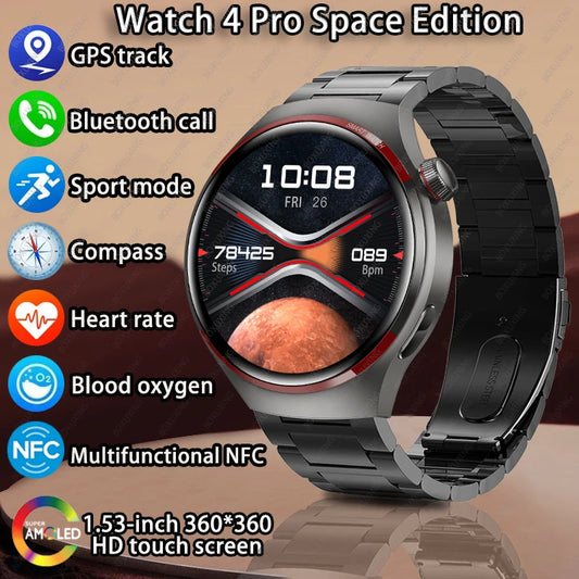 2024 New GT4 Pro GPS Smart Watches Men AMOLED HD Screen Bluetooth Call NFC IP68 Waterproof Watches Heart Rate Smartwatch Woman