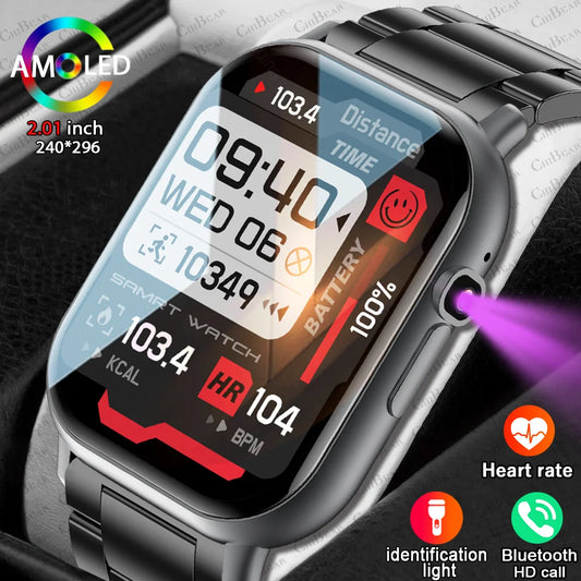 2024 New Smart Watch Men 2.01 Inch HD Screen Heart Rate Monitor Sports Fitness Tracker Bluetooth Call Smartwatch For HUAWEI