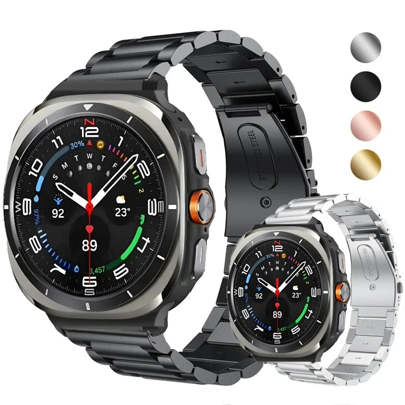 Watch Bracelet Strap for Samsung Galaxy Watch Ultra 47mm Smartwatch Stainless Steel Band for Galaxy Watch 7 Metal Wristband