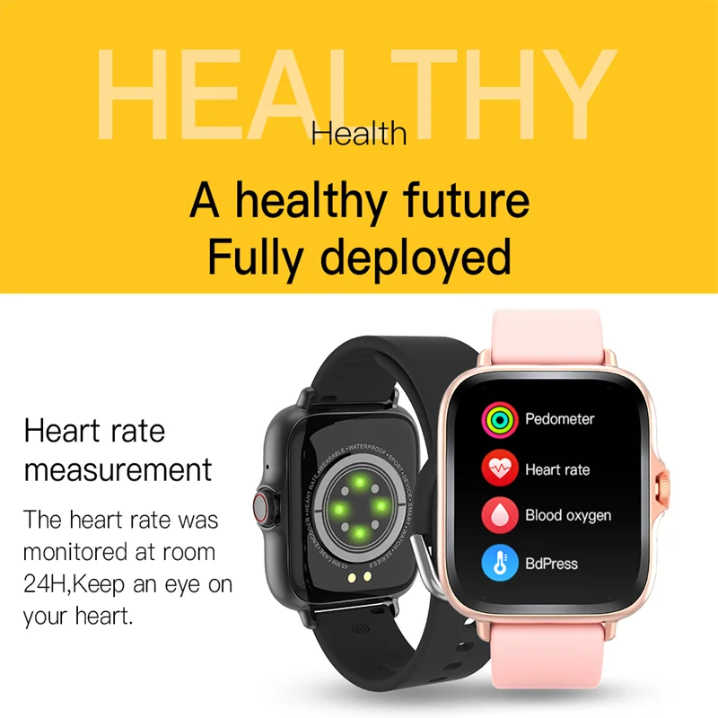 Sport Smartwatch Men and Women Full-screen Touch BRUBOSES Health Monitoring BT Call Waterproof Smart Watch For IOS Android 2024