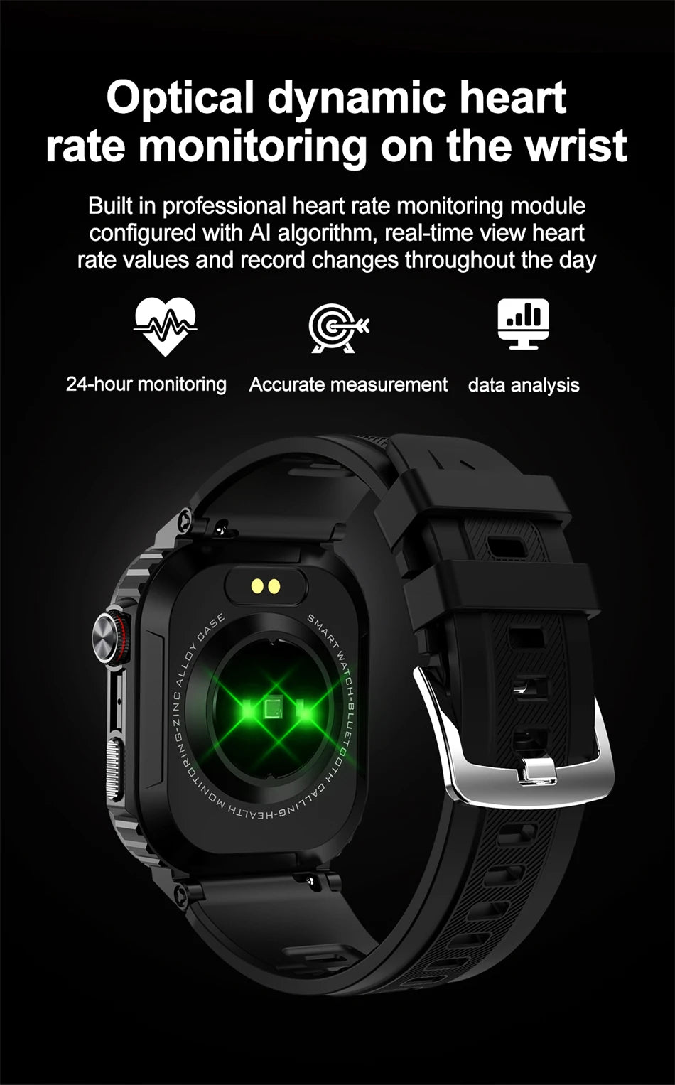 2024 New Smartwatch Men 1.96 Inch Screen 420 mAh for Android IOS Sport Fitness Waterproof Heart rate Bluetooth Call Smart Watch