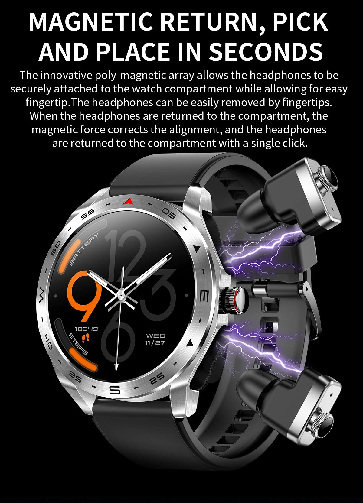 2024 New Smart Watch TWS 2-in-1 Bluetooth Earphones HIFI 9D Sound Quality Bluetooth Call For Men and Women Sports Smartwatches