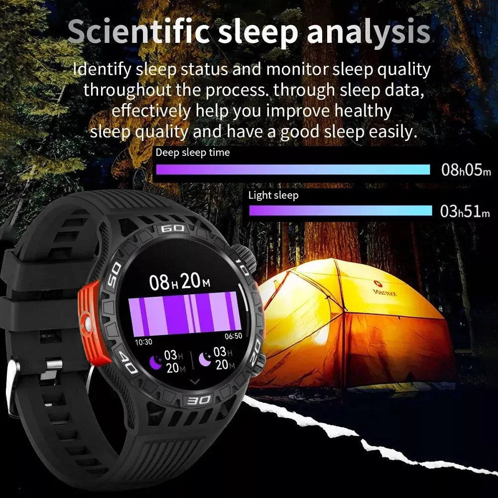 New Smart Watch Men With LED Flashlight Sports Fitness Watch IP68 Waterproof Health Monitoring Bluetooth Call Smartwatch 2024