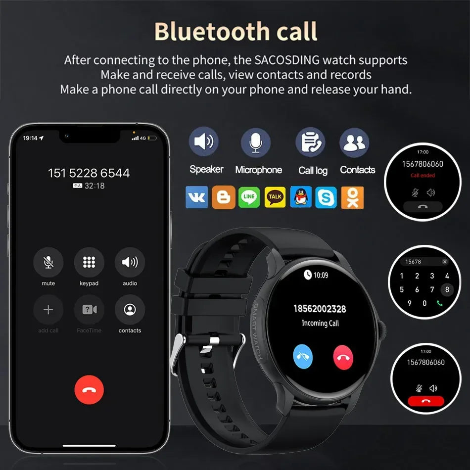 2024 new blood oxygen heart rate smartwatch 1.43-inch Bluetooth call multifunctional sports watch for men and women