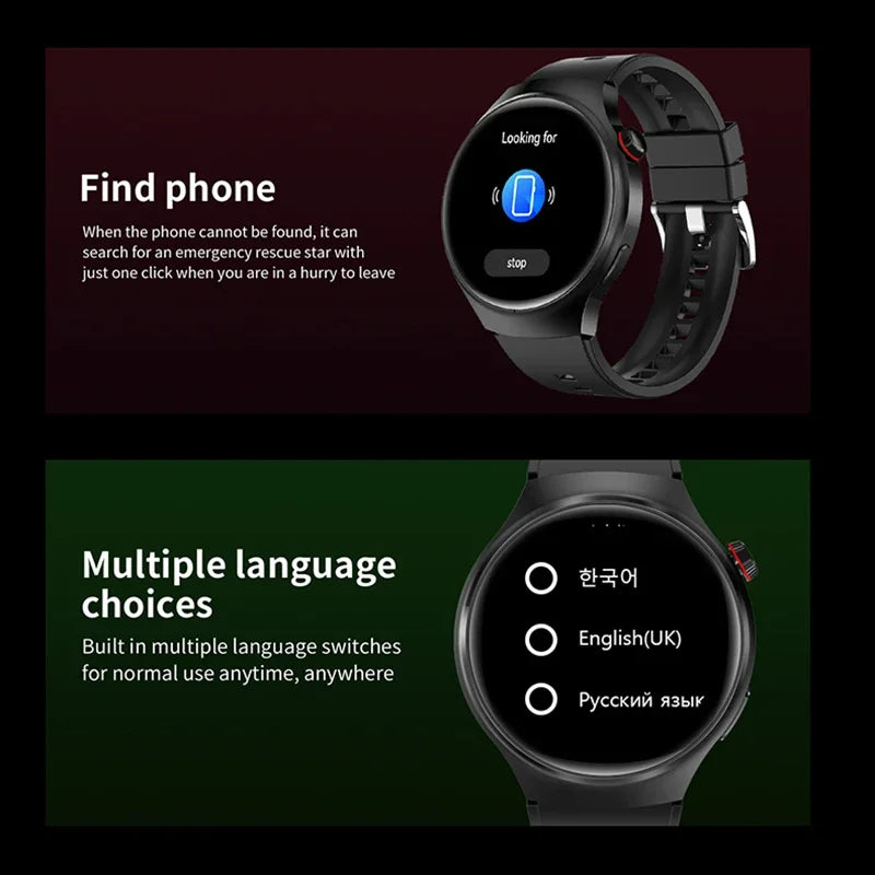 For HUAWE WATCH 4 GPS Smart Watch Men 360*360 AMOLED HD Screen Heart rate Bluetooth Call Waterproof Man Smartwatch 2024 New