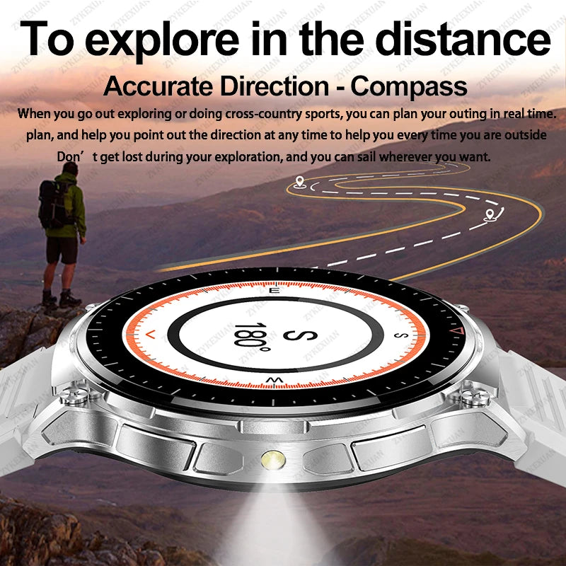 For Xiaomi Outdoor Sports Smart Watch Men Compass LED light 3ATM Waterproof AI Voice Bluetooth Call Fitness Smartwatch 2024﻿ New