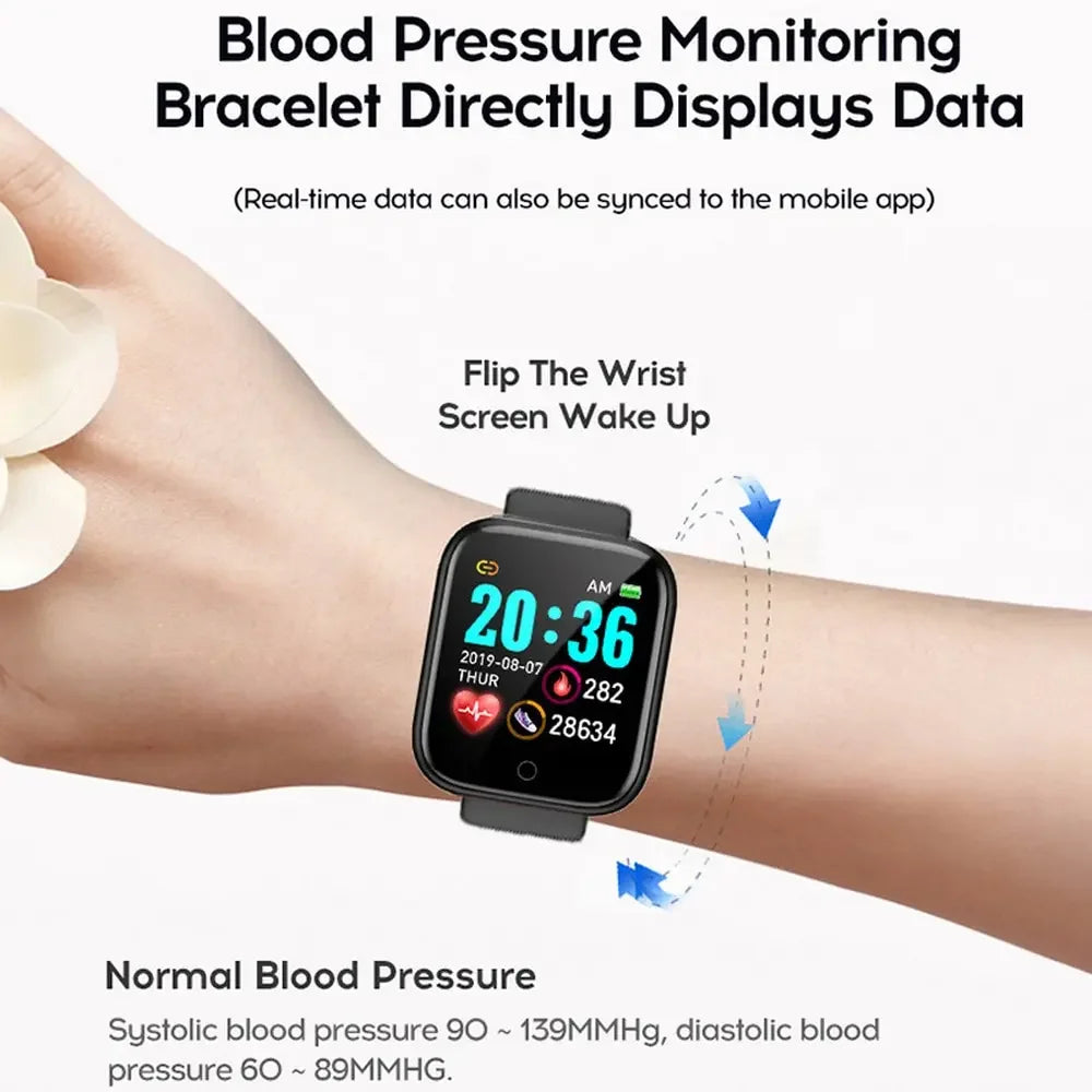 Y68 Color Screen Waterproof Smart Watch Fitness Bracelet D20 Pro Health Blood Pressure Heart Rate Sleep Monitor Sport Smartwatch