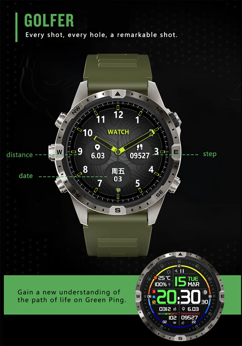 For Huawei Xiaomi 2024 New Bluetooth Call Smart Watch Men GPS Sports Compass IP68 Waterproof Rugged Military Smartwatches+Box