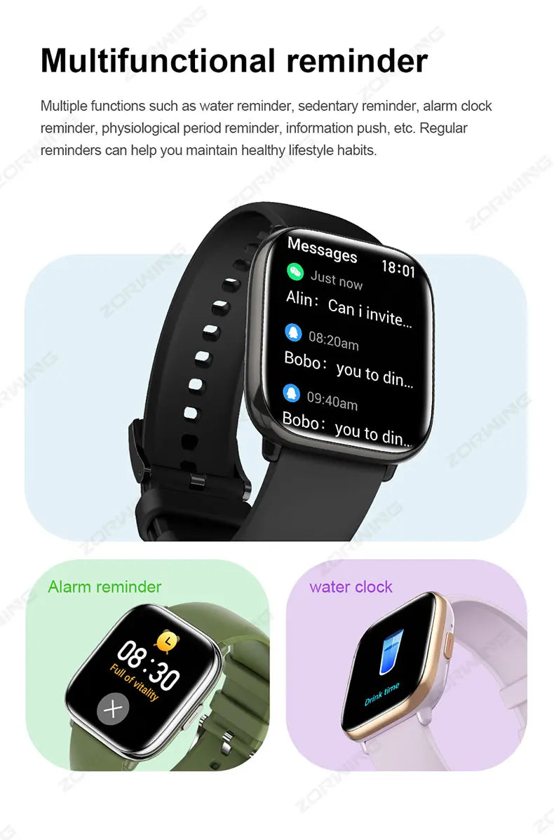 HD12 AMOLED Screen Smart Watch Men Women Bluetooth Call NFC Calendar Smartwatch Heart Rate Blood Pressure Sport Watch 40mm 2024