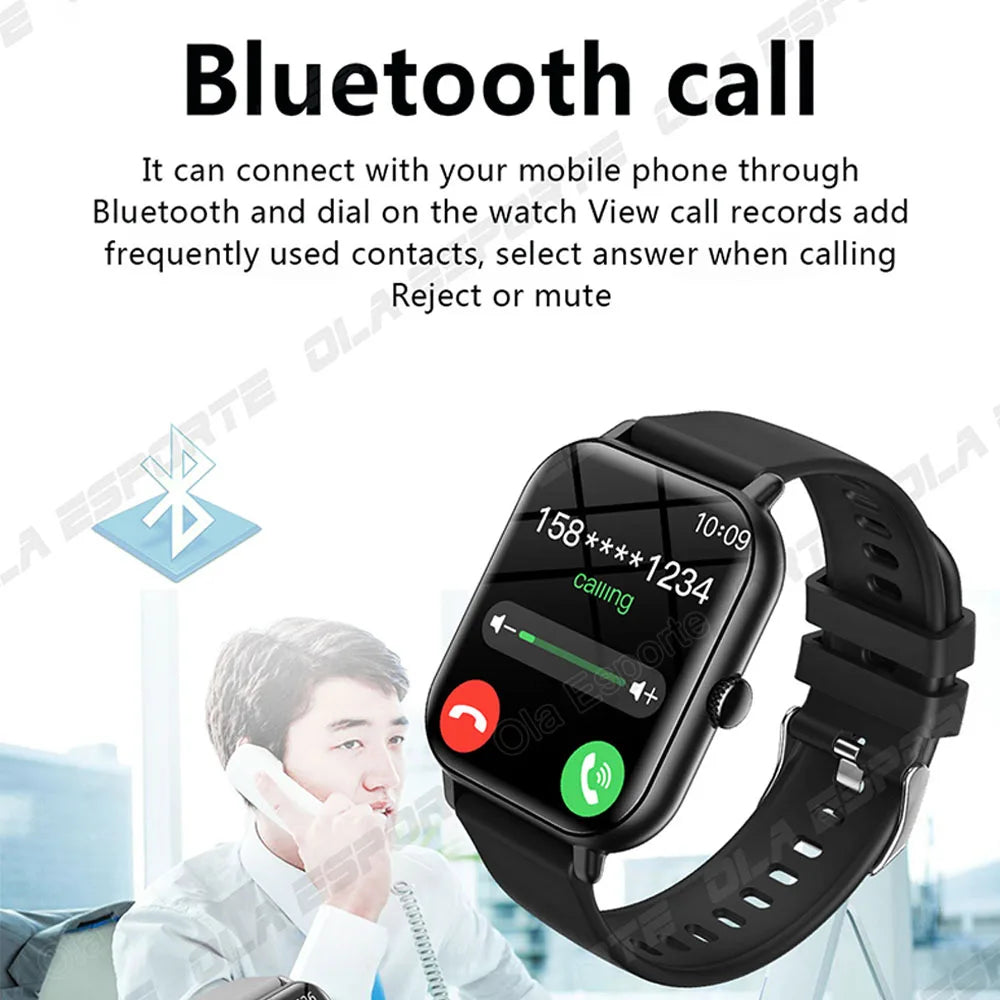 Smart Watch 2024 Bluetooth Call Music Smart Watches For Men 1.44'' Touch Dial Fitness Tracker Waterproof Smartwatch For Android