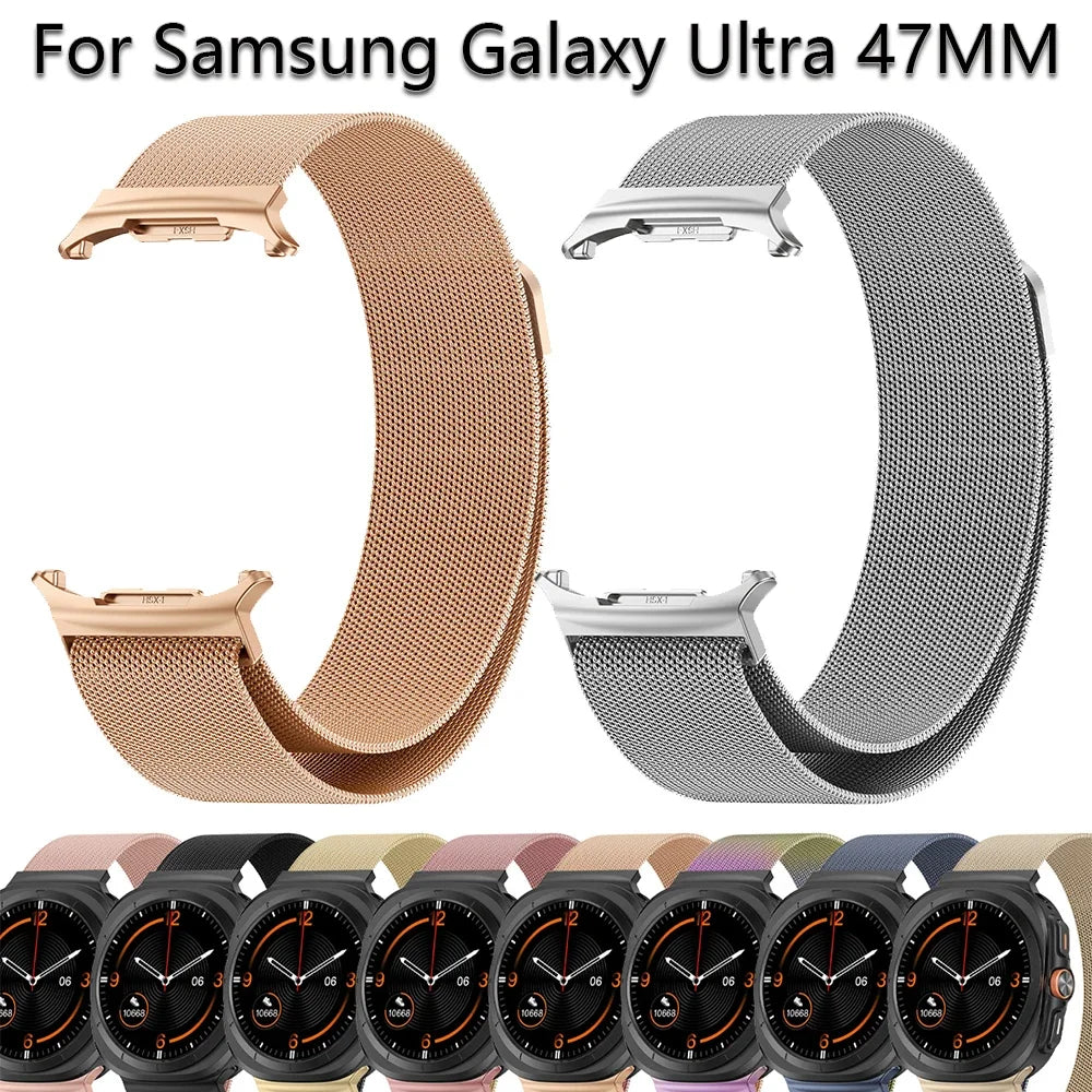 Milanese Loop Strap for Samsung Galaxy Watch 7 Ultra 47mm Magnetic Stainless Steel Bracelet for Galaxy Watch 7 Ultra Metal Band