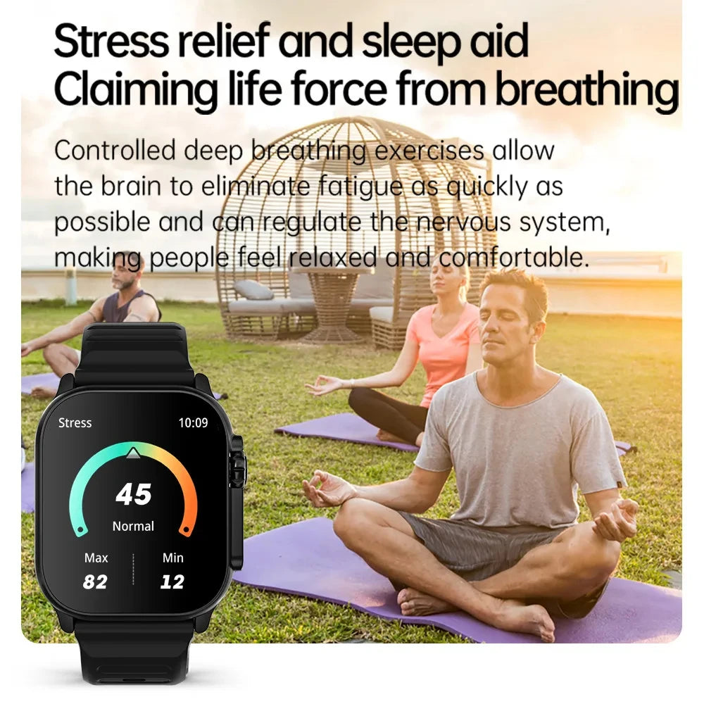 2024 New Bluetooth Call Smart Watch Men Blood Pressure Blood Oxygen Monitoring Sports Fitness IP68 Waterproof Women SmartWatch