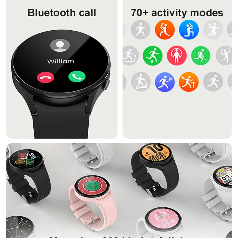 For Samsung Galaxy Watch 6 2024 New GPS Track Smart Watch Men AMOLED Always Display Body Temperature Clock BT Call Smartwatch