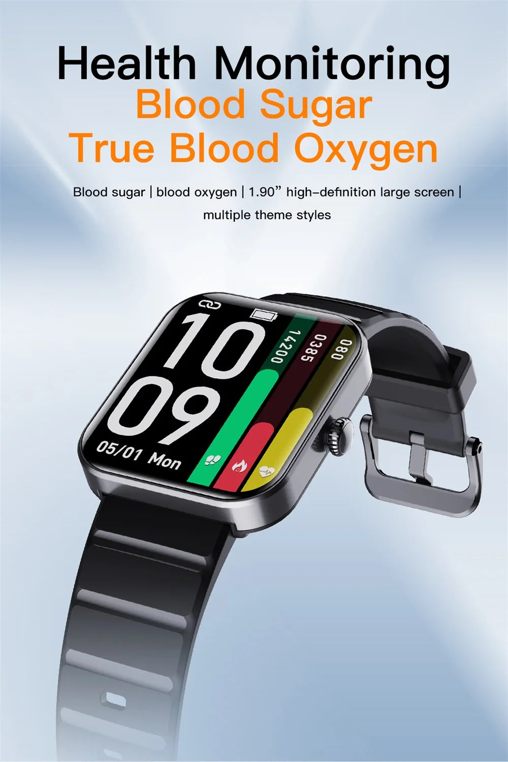 2024 New 1.9" Men Women Blood Glucose Heartrate BLood Oxygen Temperature Monitor Health Smart Watch Sports Waterproof Smartwatch