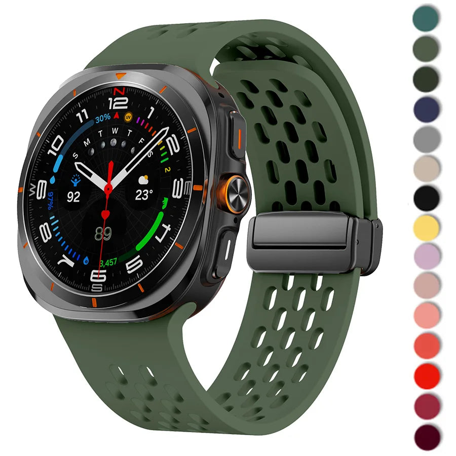 Magnetic Strap for Samsung Galaxy Watch Ultra 47mm accessories Breathable Silicone belt Bracelet galaxy watch 7 ultra band 47 mm