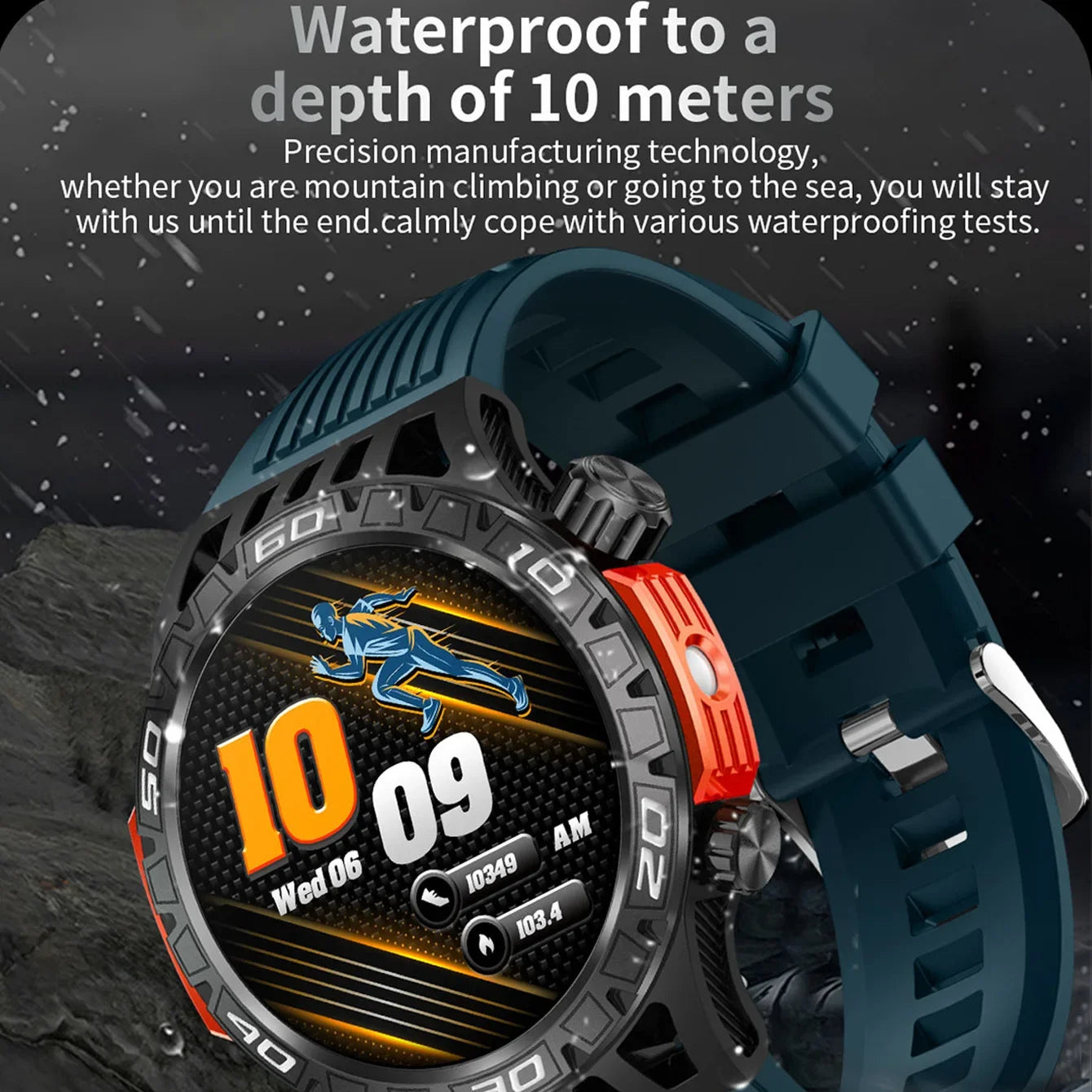 Electronic High-End Smartwatch 2024 Men'S Wristwatch Portable Flashlight 10 Meters Waterproof Compatible Android Iphone Ios