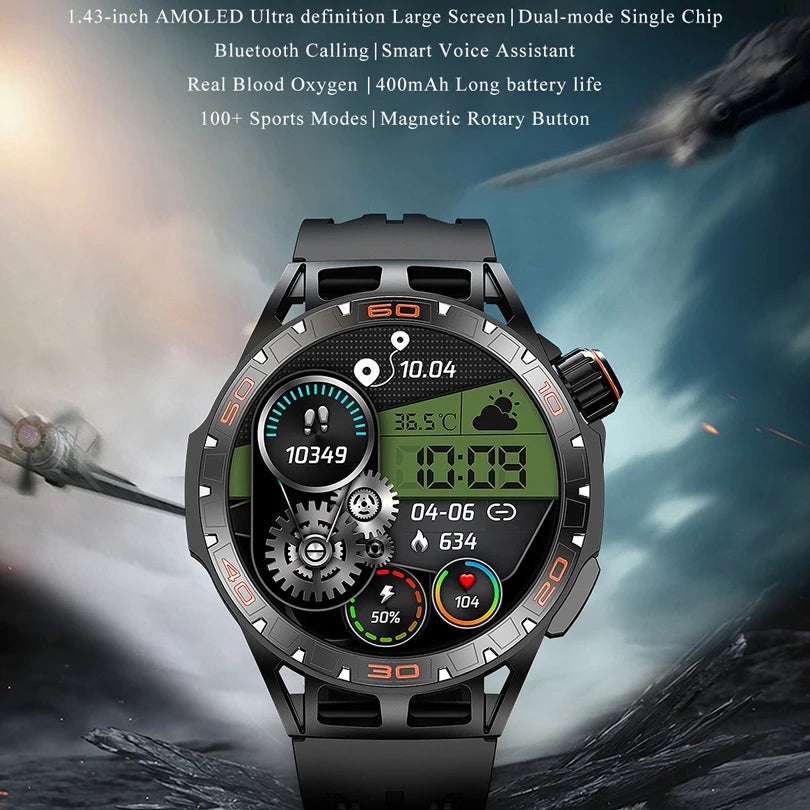 Smart Watch Men Electronics AMOLED Screen Wristwatch 2024 Fitness Bracelet Blood Pressure Intelligent Smartwatch For Android