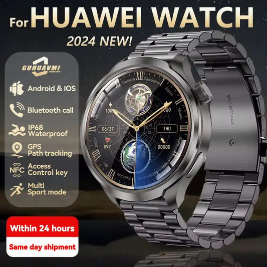 2024 New For HUAWEI GPS Track Sports Smart Watch Men AMOLED Screen NFC Compass Heart rate Waterproof Bluetooth Call Smartwatches