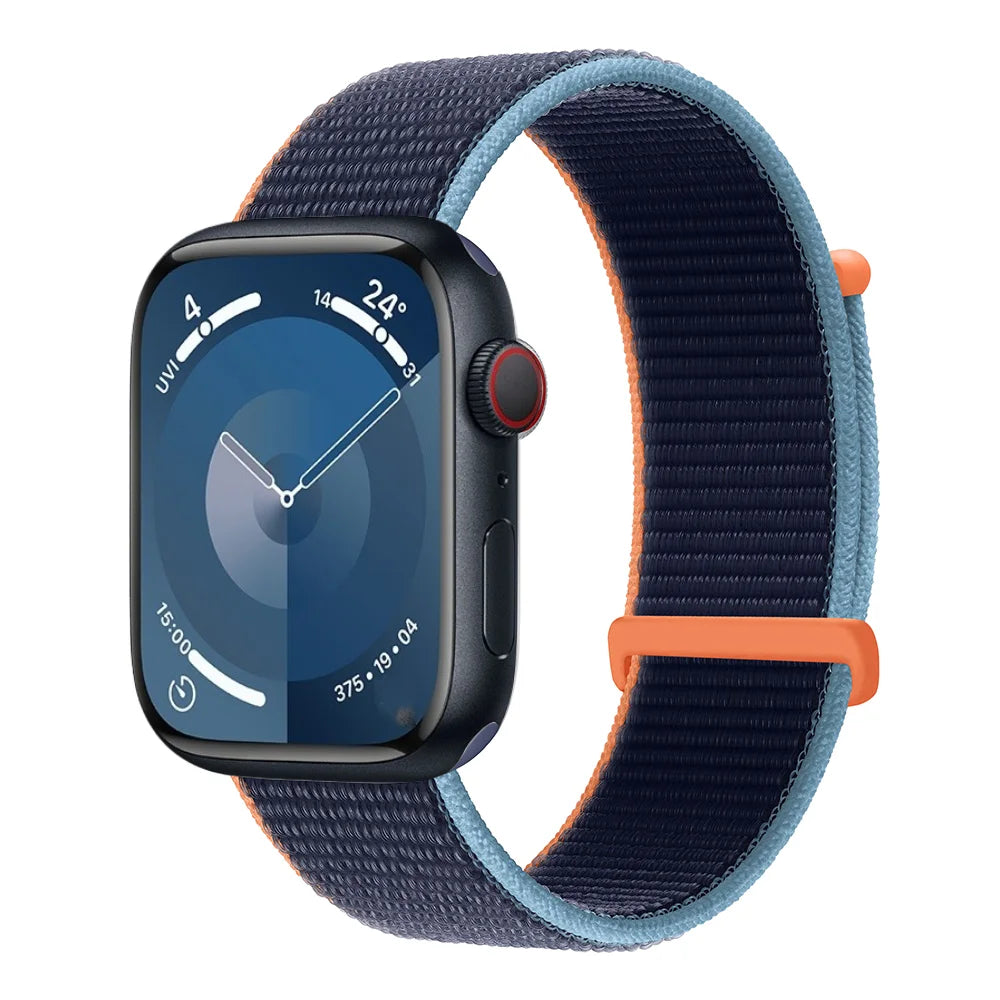 Strap for Apple Watch Ultra 2 1 49mm Breathable Nylon Replacement Wristband for Serise 9 8 7 6 5 4 3 SE 44mm 45mm 41mm 44mm 40mm