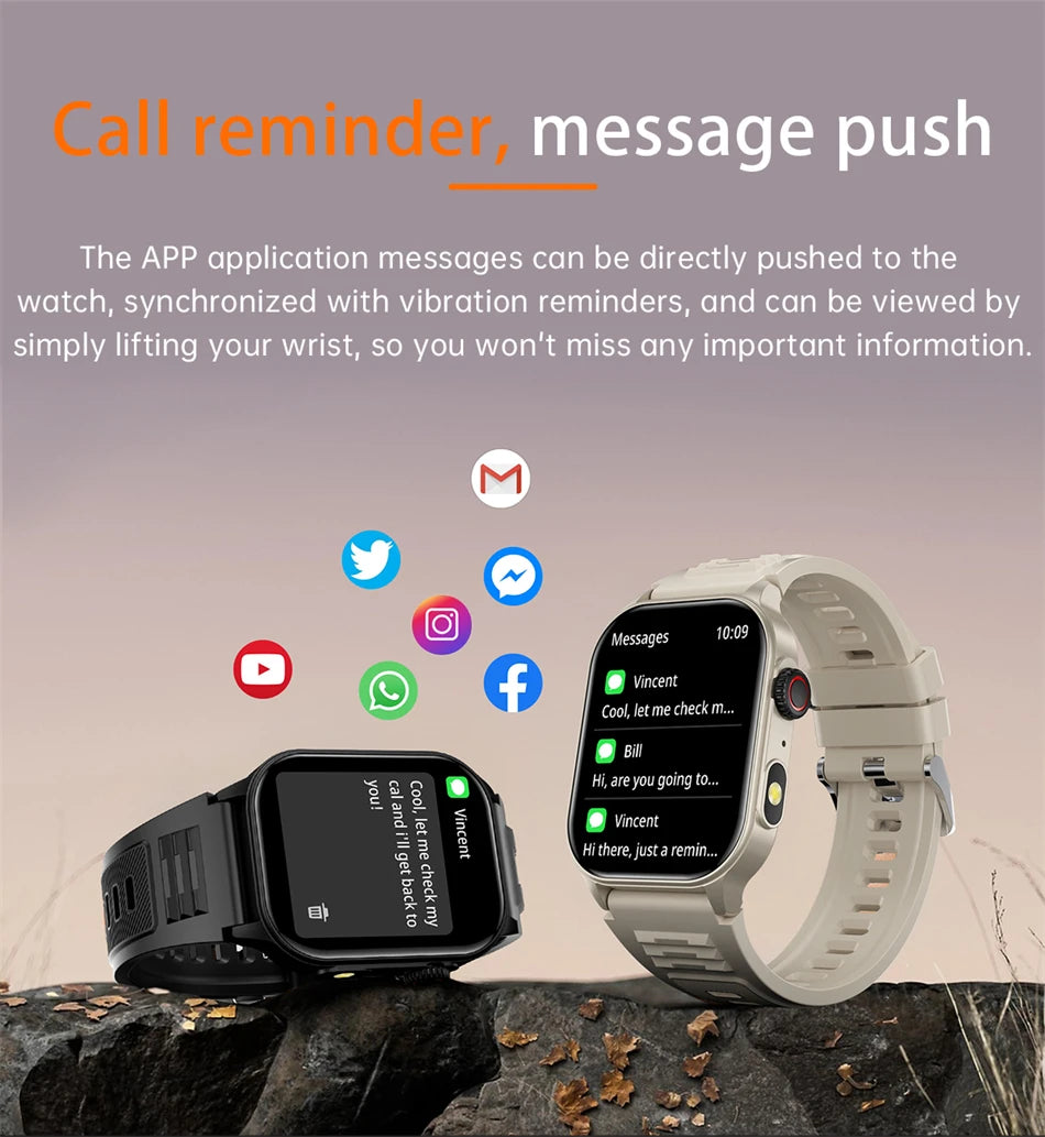 2024 New LIGE Outdoor Sports Smart Watch Men 2.02"HD Screen Smartwatch Bluetooth Call Heart Rate Sleep Track Waterproof Watches