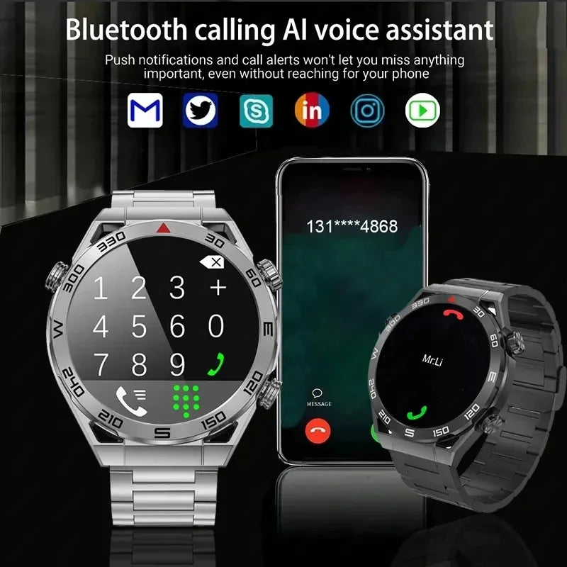 For Android IOS ECG Smart Watch Men GPS Tracker AMOLED 454*454 HD Screen Heart Rate HD Bluetooth Call Sports SmartWatch 2024 New