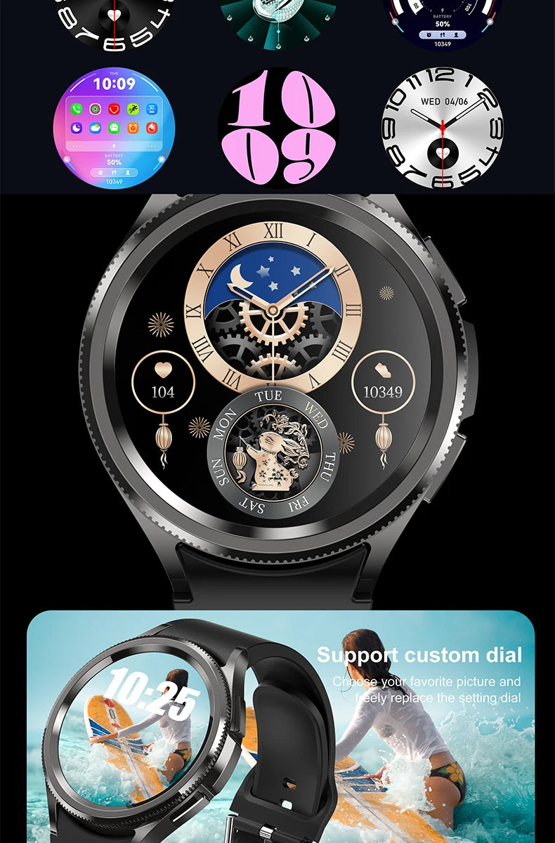 2024 New For Samsung Galaxy Watch 6 Classic Smart Watch Women Men Sports Fitness Health Waterproof Bluetooth Call Smartwatch