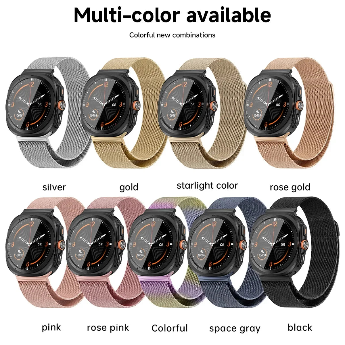 Milanese Loop Strap for Samsung Galaxy Watch 7 Ultra 47mm Magnetic Stainless Steel Bracelet for Galaxy Watch 7 Ultra Metal Band