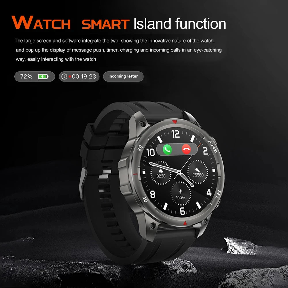 2024 New Outdoor Military DK68 Men Smart Watch NFC Access Control Unlock Bluetooth Wireless Call Health Sports Women Smartwatch