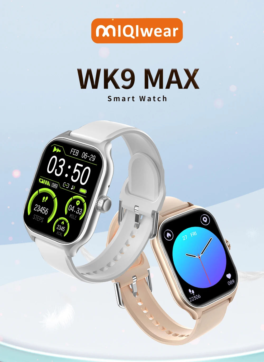 2024 New WK9 MAX call Smart Watch Waterproof Sport Fitness Tracker Multifunction Bluetooth  Large 1.97'' AMOLED Men Woman For