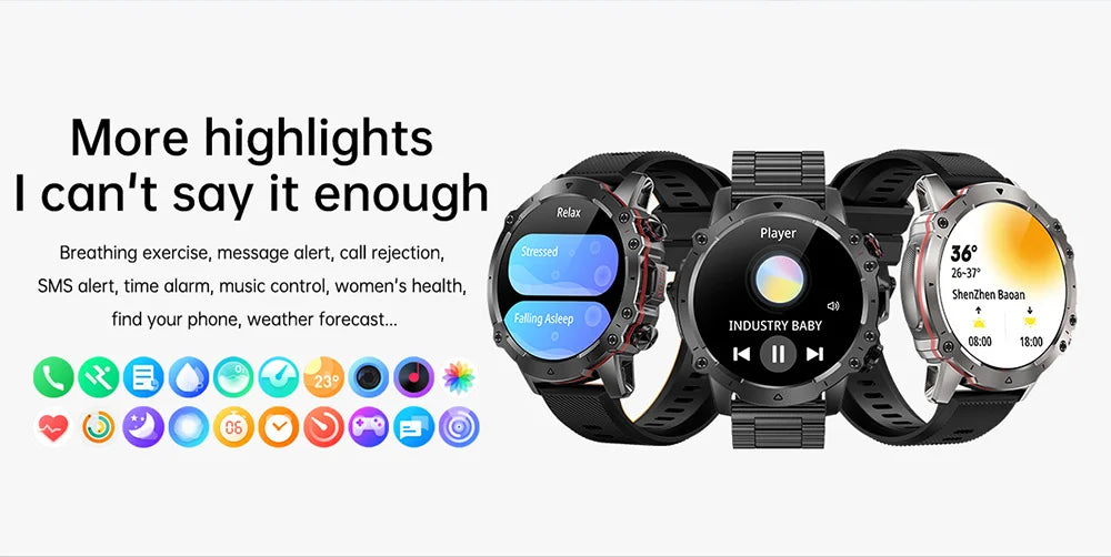 2024 New Military Multi Sports Smart Watches Men Heart Rate Monitor Bluetooth Call Waterproof Smartwatch for Xiaomi Android IOS