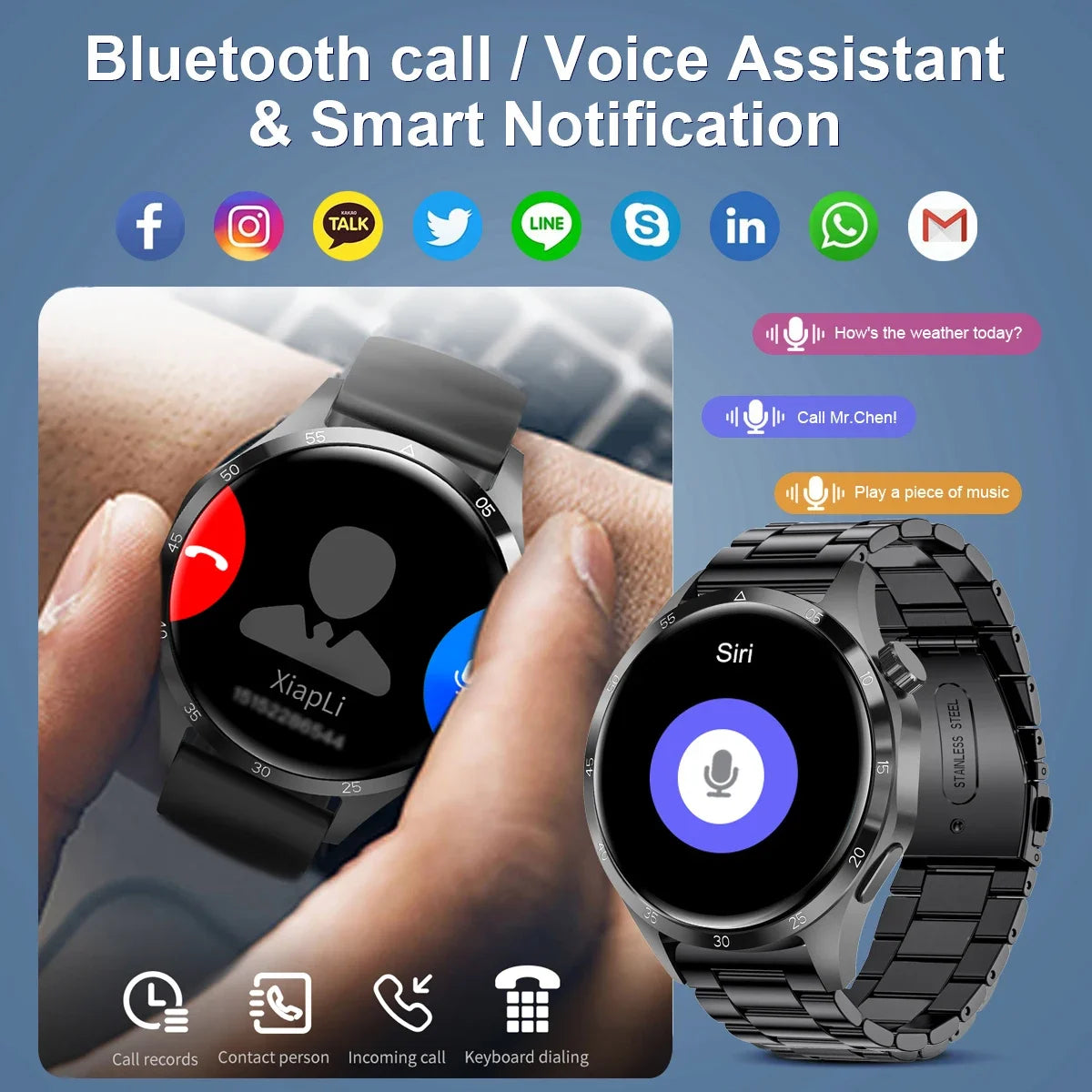 2024 NEW Smartwatch Men AMOLED HD Screen Bluetooth Call NFC IP68 Waterproof Watch Blood Sugar Smart Watch Women