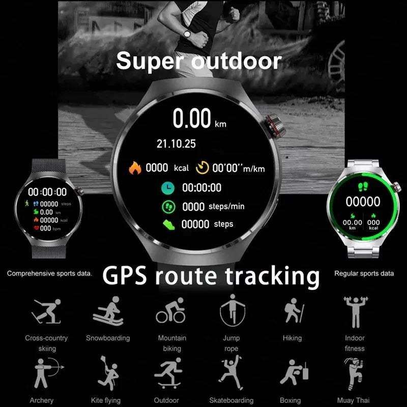 2024 New GPS track Smart Watch For Men 360*360 HD Screen Heart rate Bluetooth Call NFC IP68 Waterproof fitness sports Smartwatch